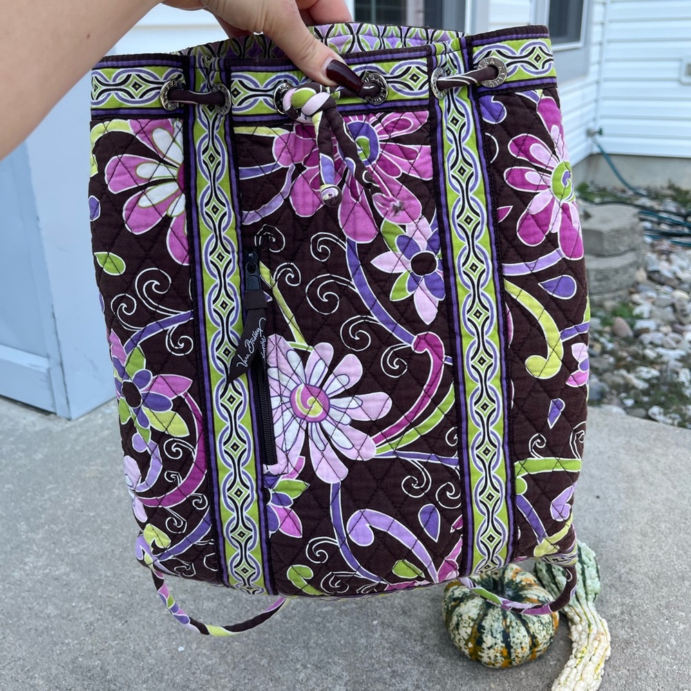 Vera Bradley Purple Punch Drawstring Backpack